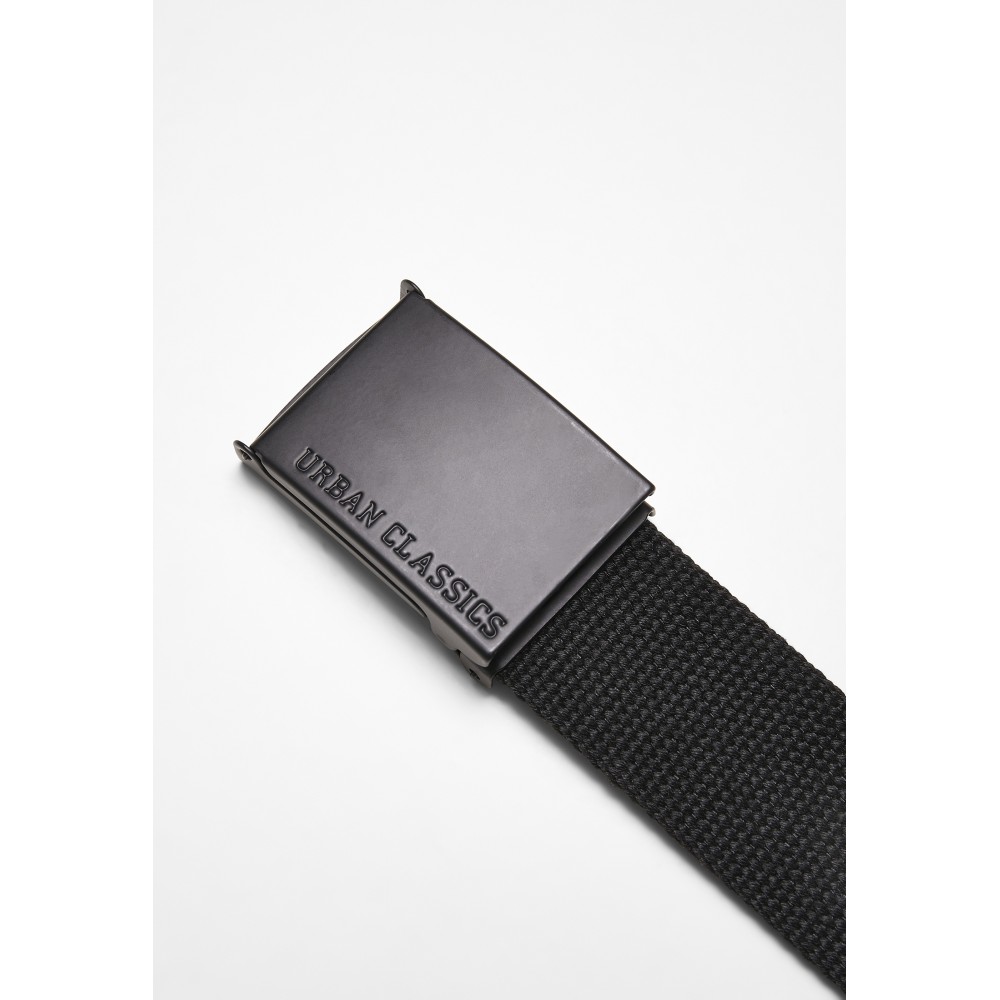 Urban Classics - Coloured Buckle Canvas Belt - Black